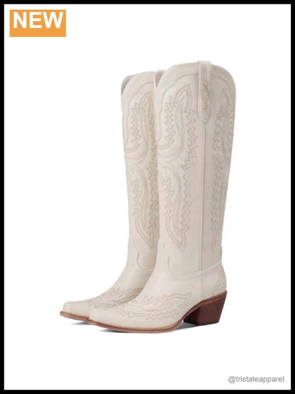 Women's Knee High Western Cowboy Boots with Chunky Heel PU Leather Square Toe